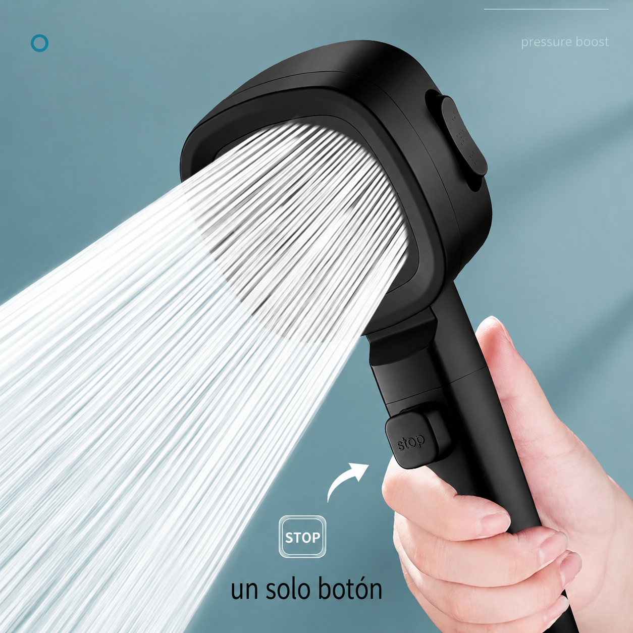 Alcachofa de Ducha Alta Presión 3 Modos con Botón Stop.