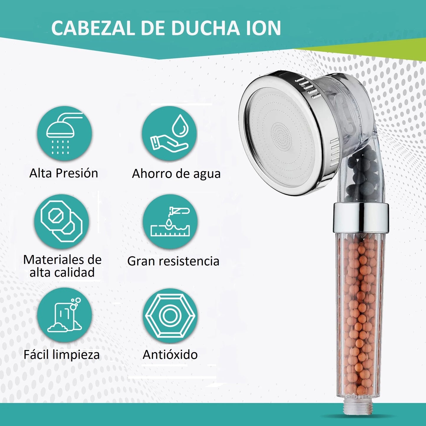 Cabezal de Ducha Iónico Cala Verde