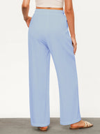 Pantalones casuales rectos con cordón ajustable