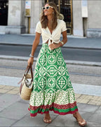 Falda Boho Patchwork Mujer