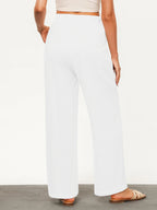 Pantalones casuales rectos con cordón ajustable