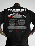 Camiseta unisex de verano con estampado de carreras