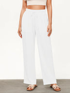 Pantalones casuales rectos con cordón ajustable